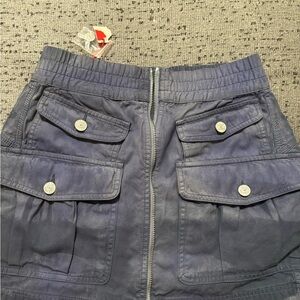 Navy Cargo Skirt with Pockets